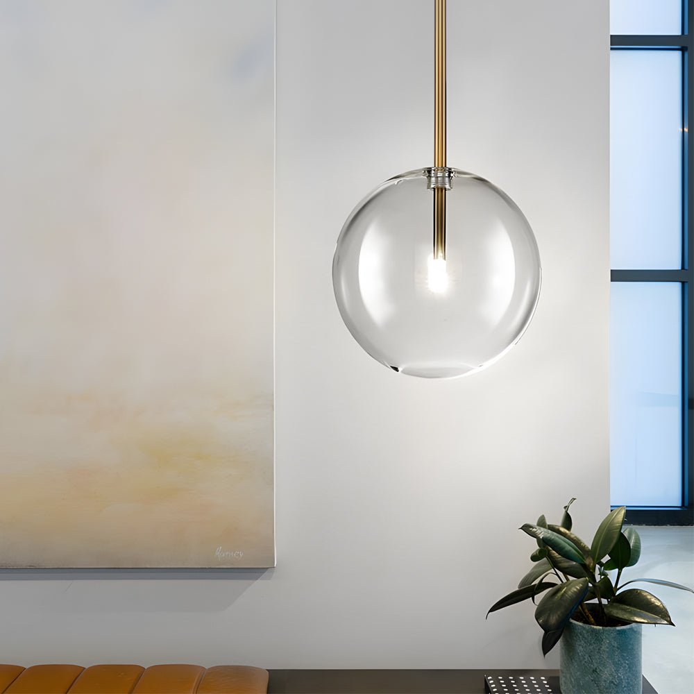Clear Glass Globe Pendant Light - Nordic Iron Ceiling Light, Modern Hanging Fixture, Industrial Home Decor