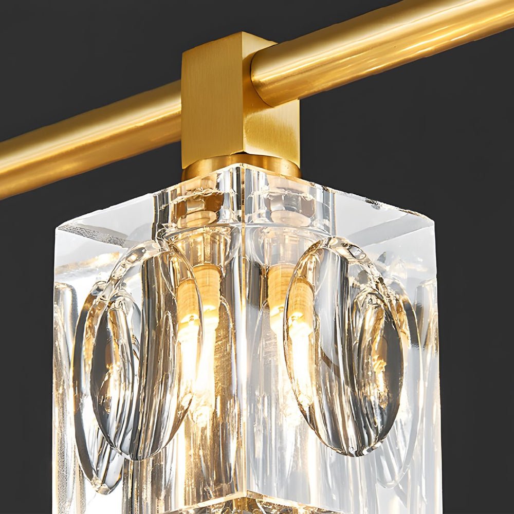 Modern Copper Crystal Cube Semi-Flush Mount Light Fixture - 4/6/8-Light Design