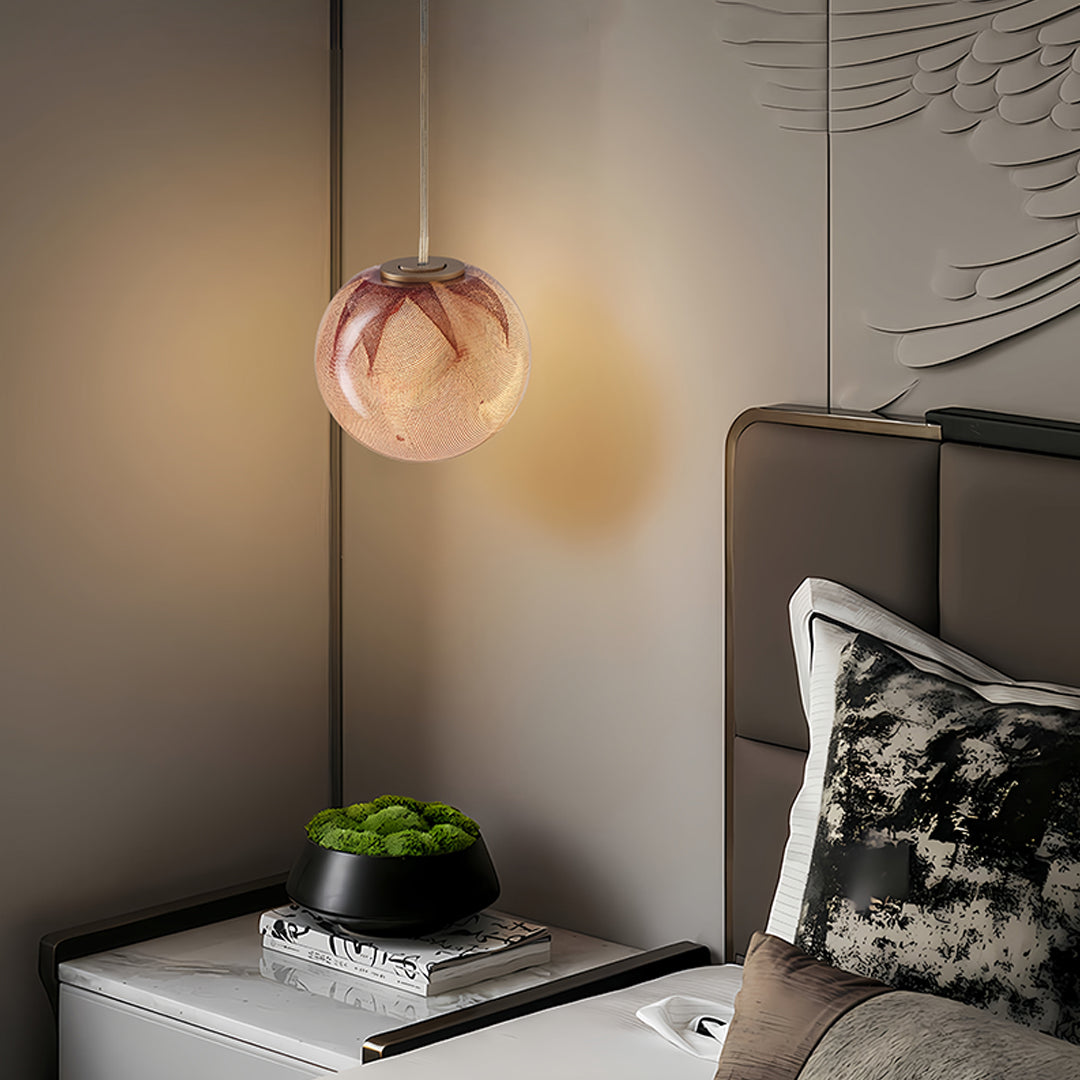 Glass Globe Pendant Light Modern Minimalist Design Single Head Fixture