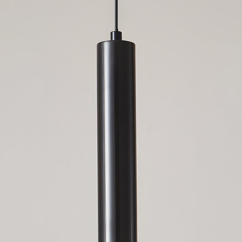 Modern Copper Tube Pendant Light - White Glass Bowl Shade