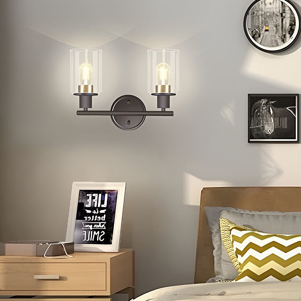 Industrial Plug-In Glass Wall Sconce – Creative Bathroom and Bedroom Vanity Lighting, Adjustable Arm, Vintage Style, Modern Industrial Decor, Easy Installation, Wall Mount Fixture for Home, Rustic Lighting Design, Elegant Glass Shade, Perfect for Hallway,