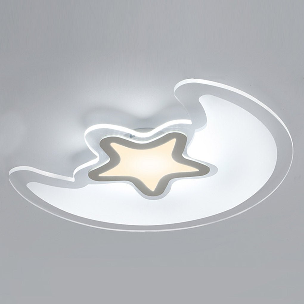 Modern Trichromatic Dimming Moon Star Ceiling Light