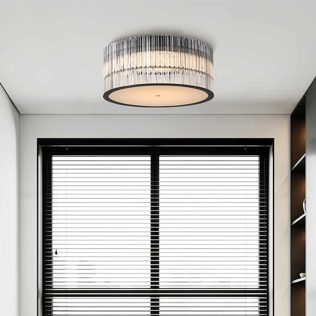 Modern Minimalist Crystal Flush Mount Light Fixture