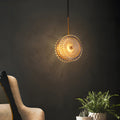 Modern Crystal Glass Disc Pendant Light - LED Hanging Lamp, Round Design, 1-Light Fixture, Contemporary Illumination for Home Decor