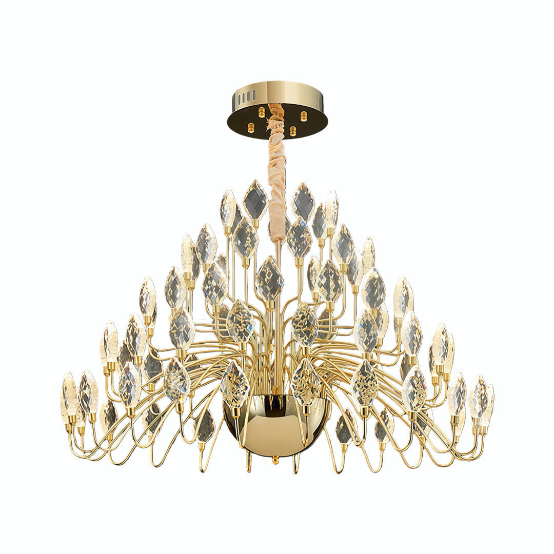 Gold LED Chandelier French Luxury Crystal Ceiling Light