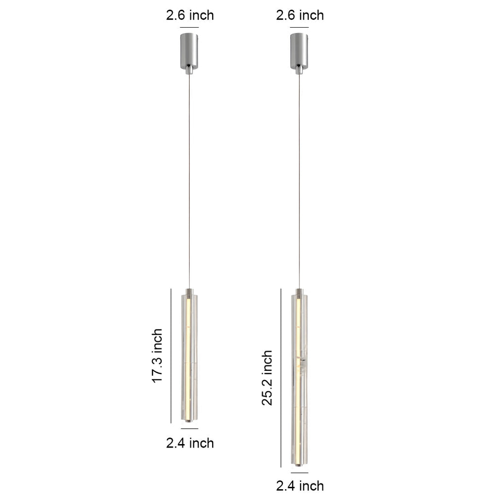 Modern Crystal Pendant Light Linear Ceiling Fixture Minimalist Design