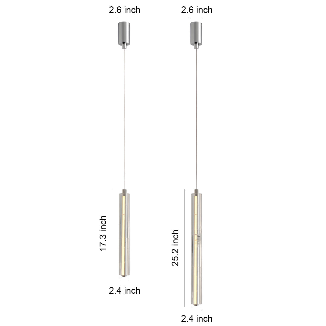 Modern Crystal Pendant Light Linear Ceiling Fixture Minimalist Design