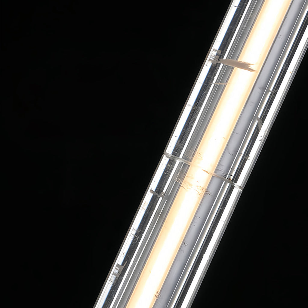 Modern Crystal Pendant Light Linear Ceiling Fixture Minimalist Design