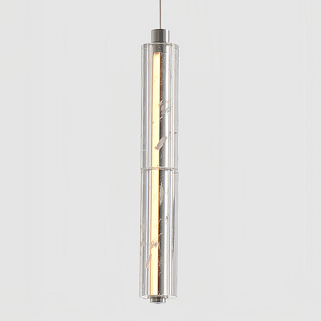 Modern Crystal Pendant Light Linear Ceiling Fixture Minimalist Design