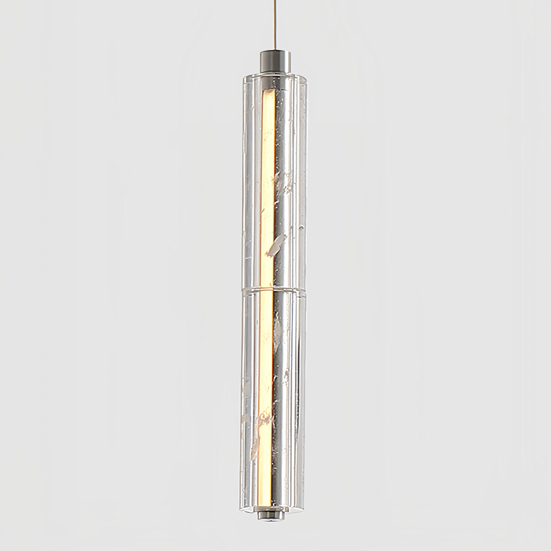 Modern Crystal Pendant Light Linear Ceiling Fixture Minimalist Design
