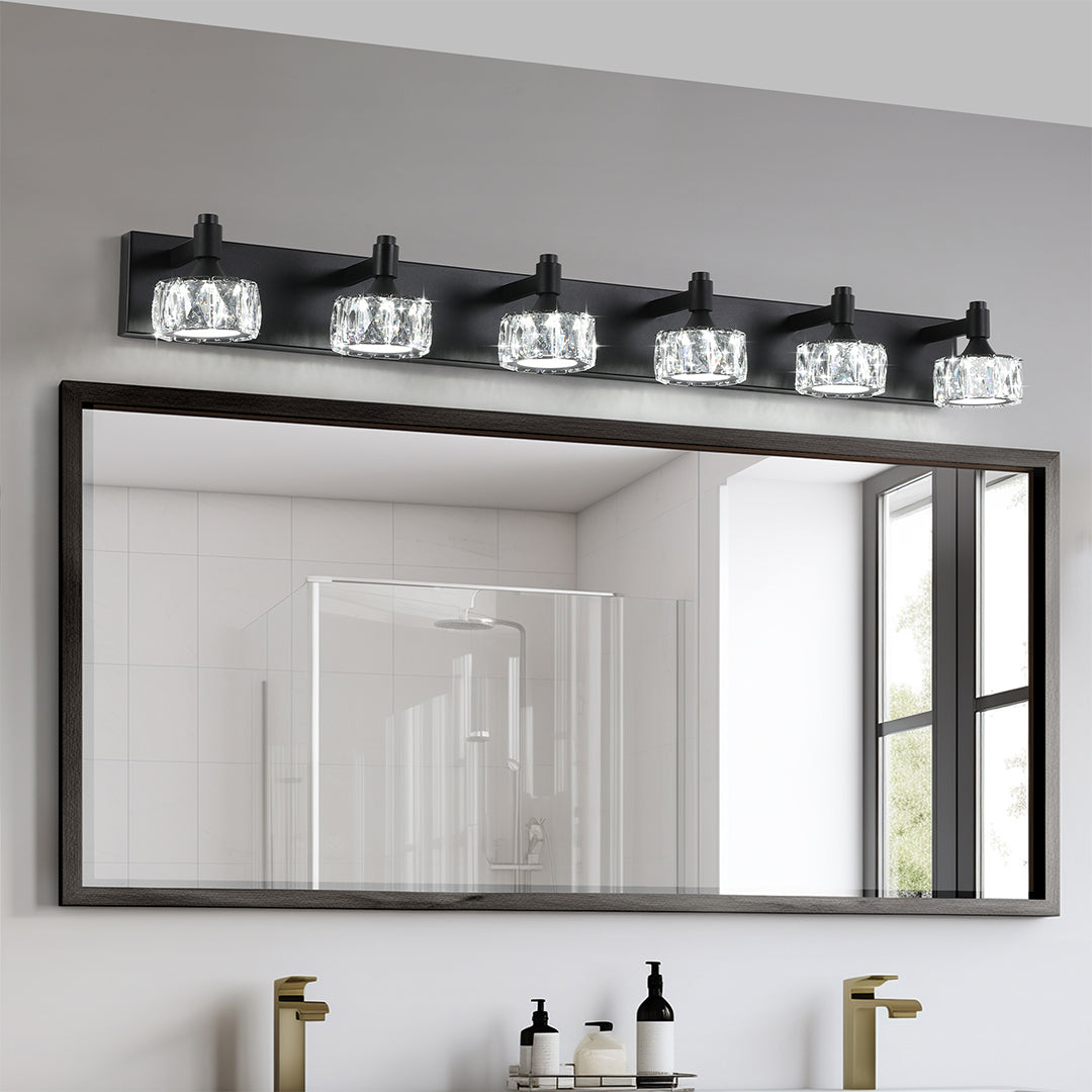 Modern Luxury Crystal Bathroom Vanity Light – Elegant Iron Lamp for Wall, LED Wall Sconce, Contemporary Lighting for Bath, Glamorous Makeup Mirror Light, Stylish Home Decor, High-End Fixture for Elegant Interiors
