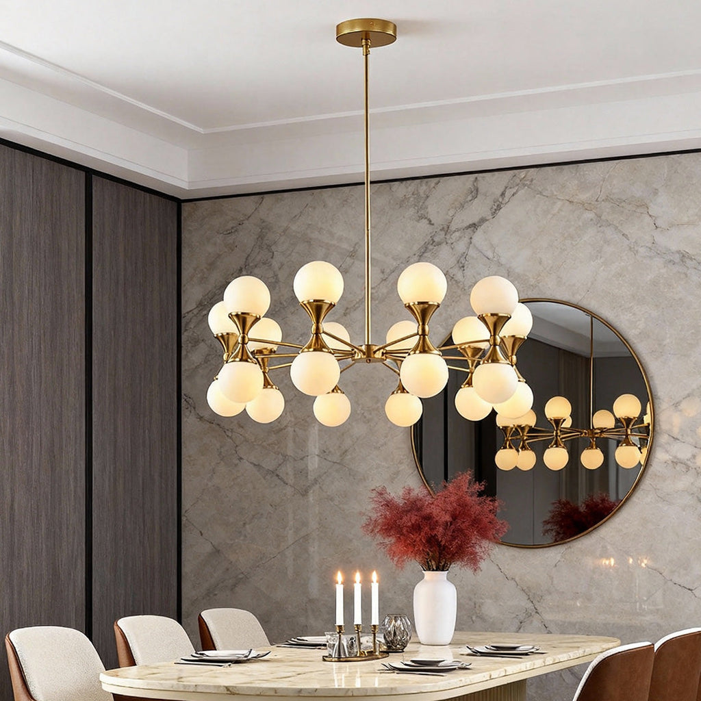 Bubble Glass Chandeliers - Stylish Full Copper Nordic Ceiling Light