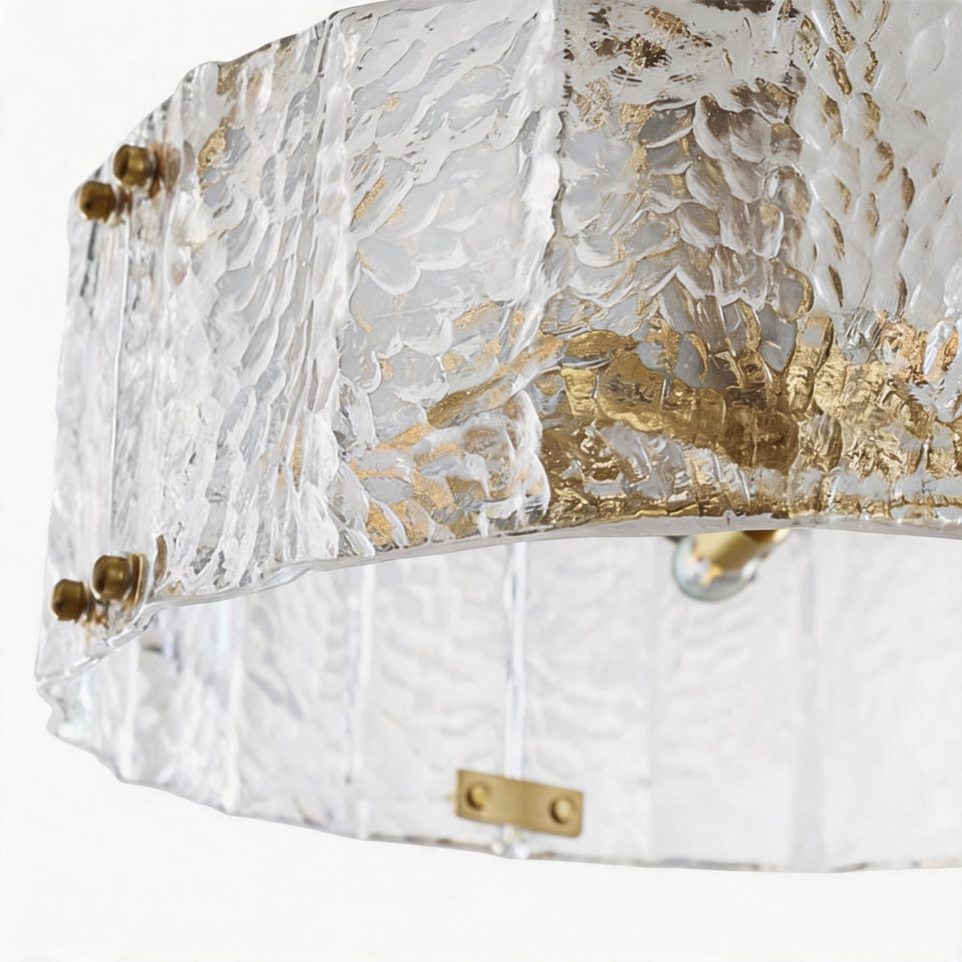 Modern Drum Chandelier Ripple Glass Ceiling Light