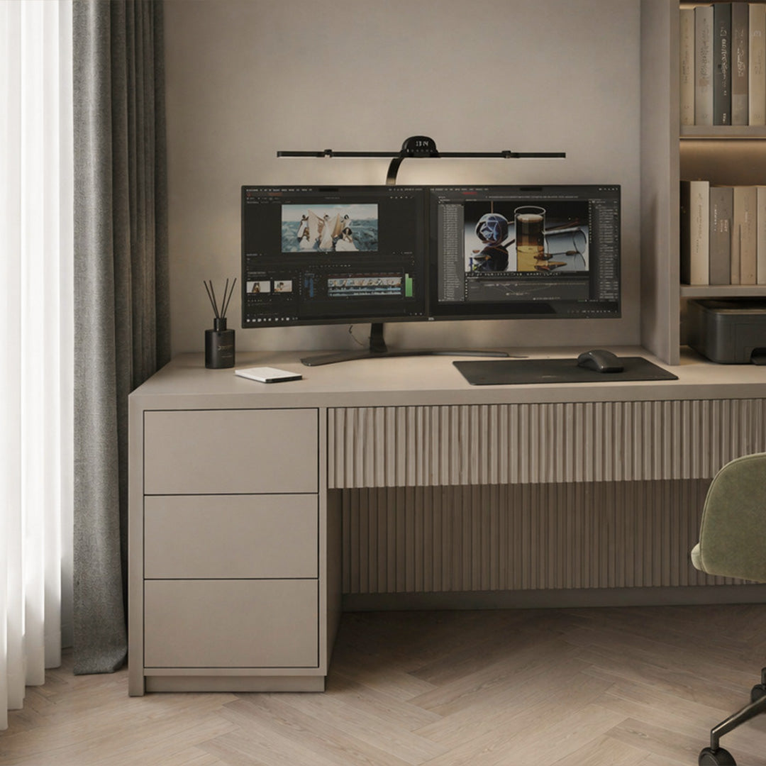 Dual Monitor Light Bar - Eye-Care Foldable Remote Screen Light for Home Office