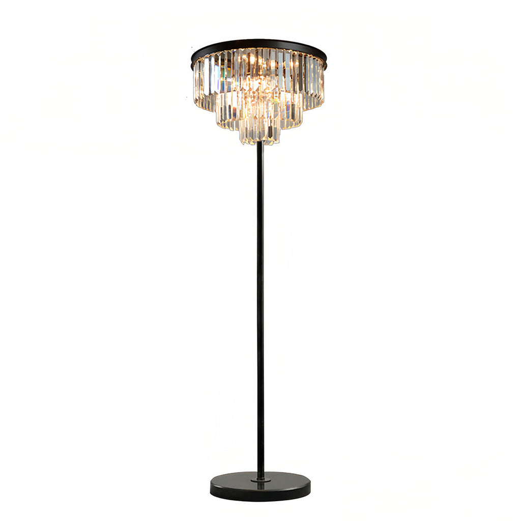Floor Crystal Lamp - American Glamorous Decorative Standing Luxury Light