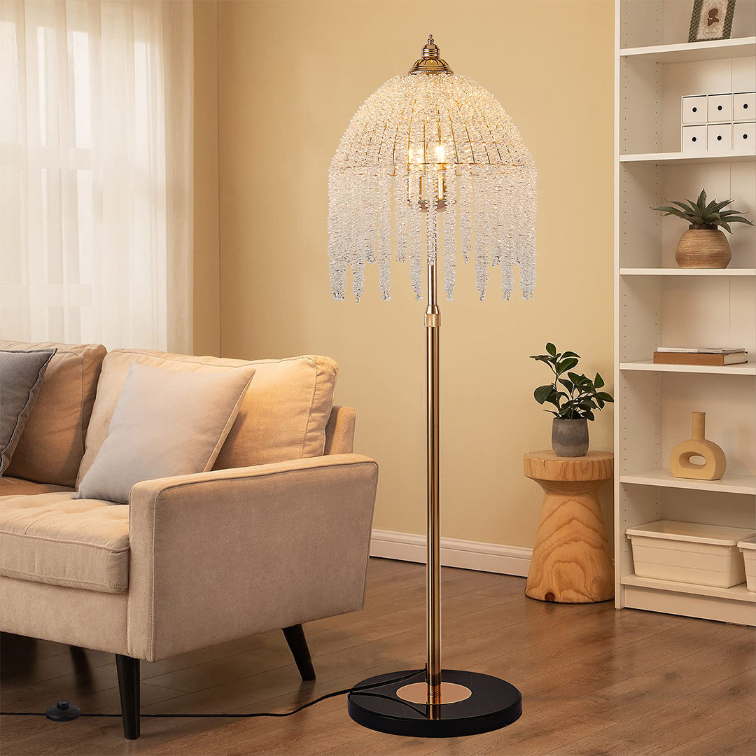 Luxury LED Floor Crystal Lamp - Decorative Hardware Lighting