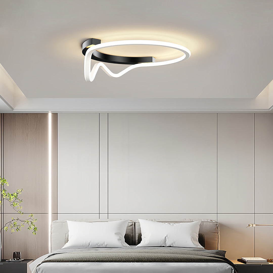 Geometric Minimalist LED Flush Mount Light