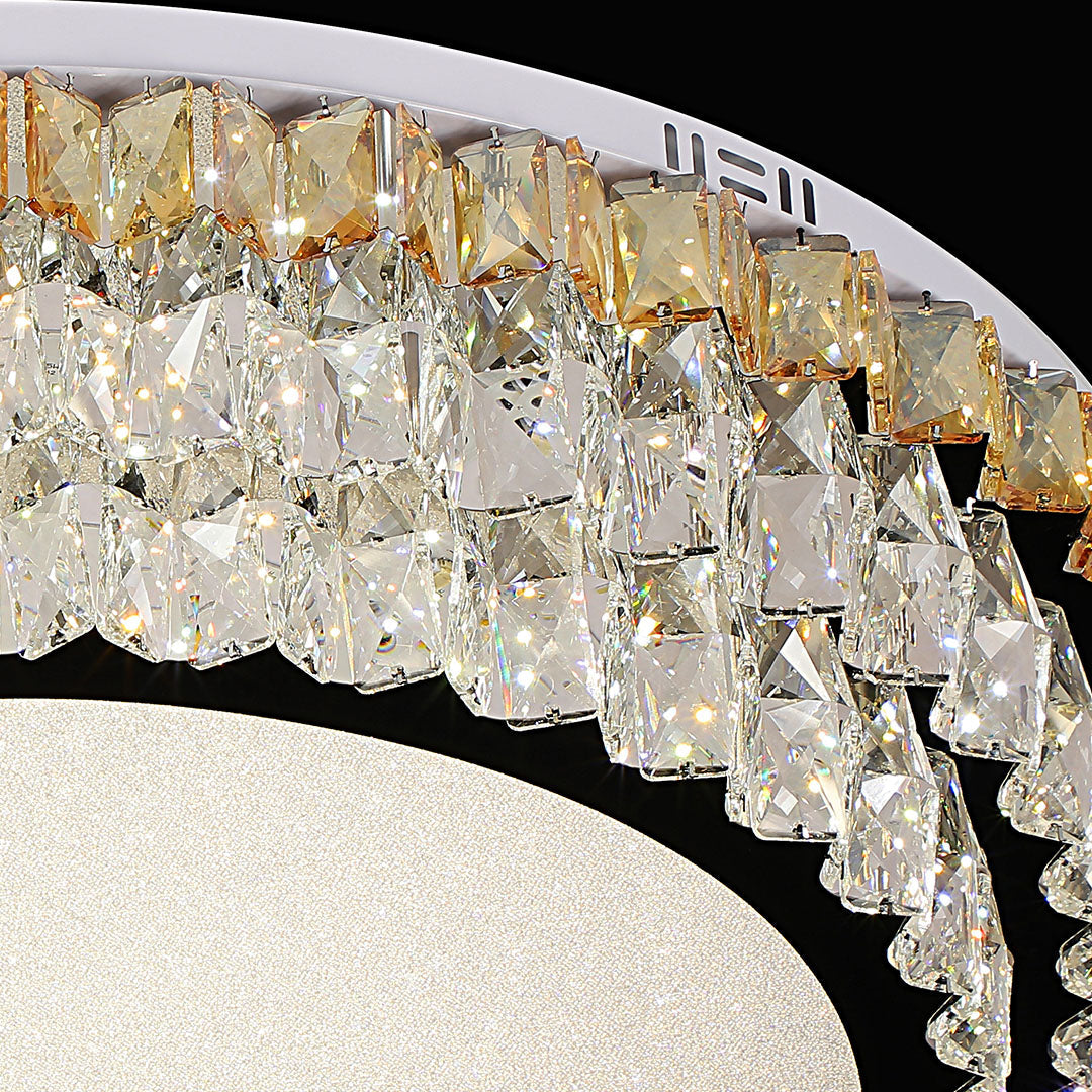 Modern Crystal Flush Mount Light - Eye-Protecting LED Ceiling Fixture