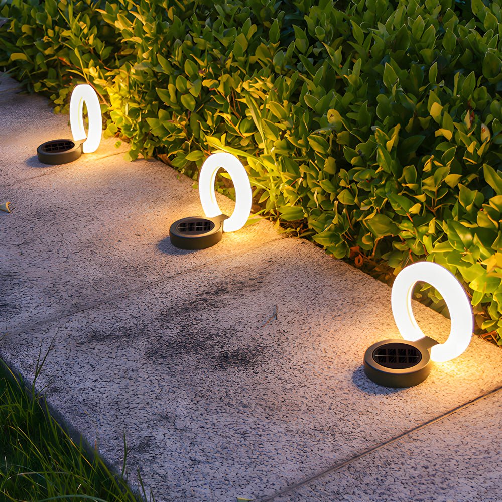 Modern Foldable Solar Deck Lights - 4Pcs Round Outdoor Disk Lighting Set