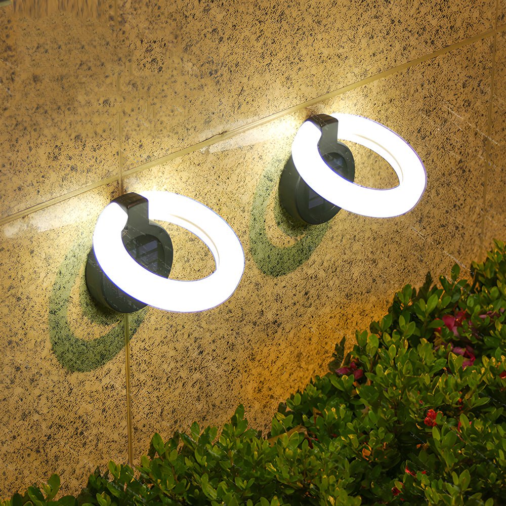Modern Foldable Solar Deck Lights - 4Pcs Round Outdoor Disk Lighting Set