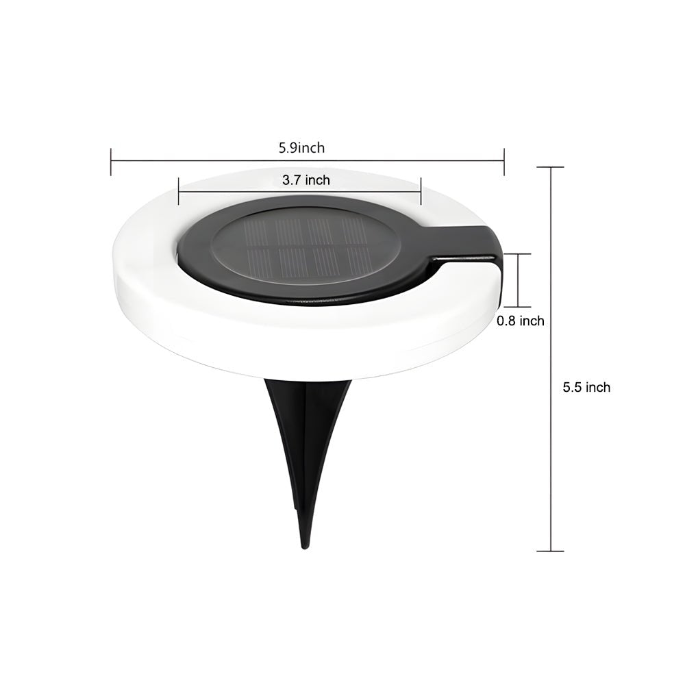 Modern Foldable Solar Deck Lights - 4Pcs Round Outdoor Disk Lighting Set
