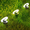 Modern Foldable Solar Deck Lights - 4Pcs Round Outdoor Disk Lighting Set