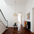 Gold Metal Pendant Light Adjustable Chain Chic Geometric Ceiling Fixture