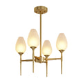 Modern Brass Glass Chandelier Luxury Ceiling Light Minimalist Design