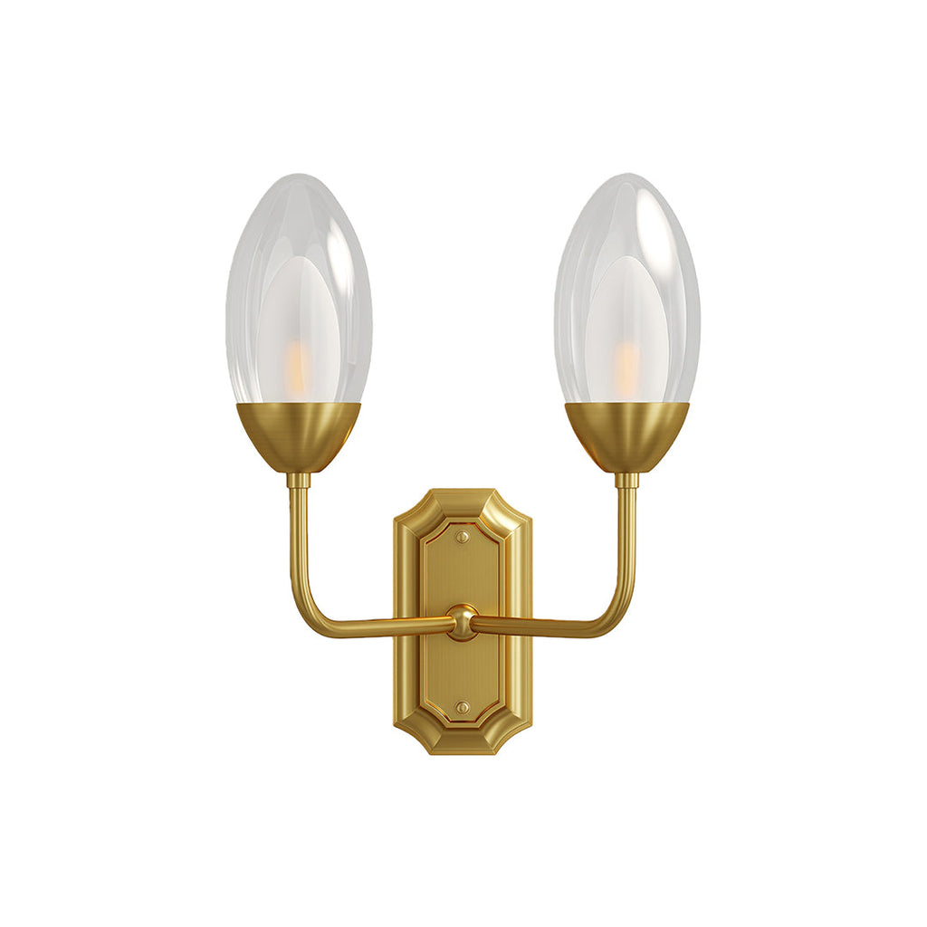 Modern Luxury Dual Head Copper Glass Wall Light