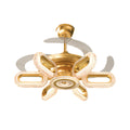 Gold Ceiling Fan with LED Light - Modern Iron Brightness Fixture