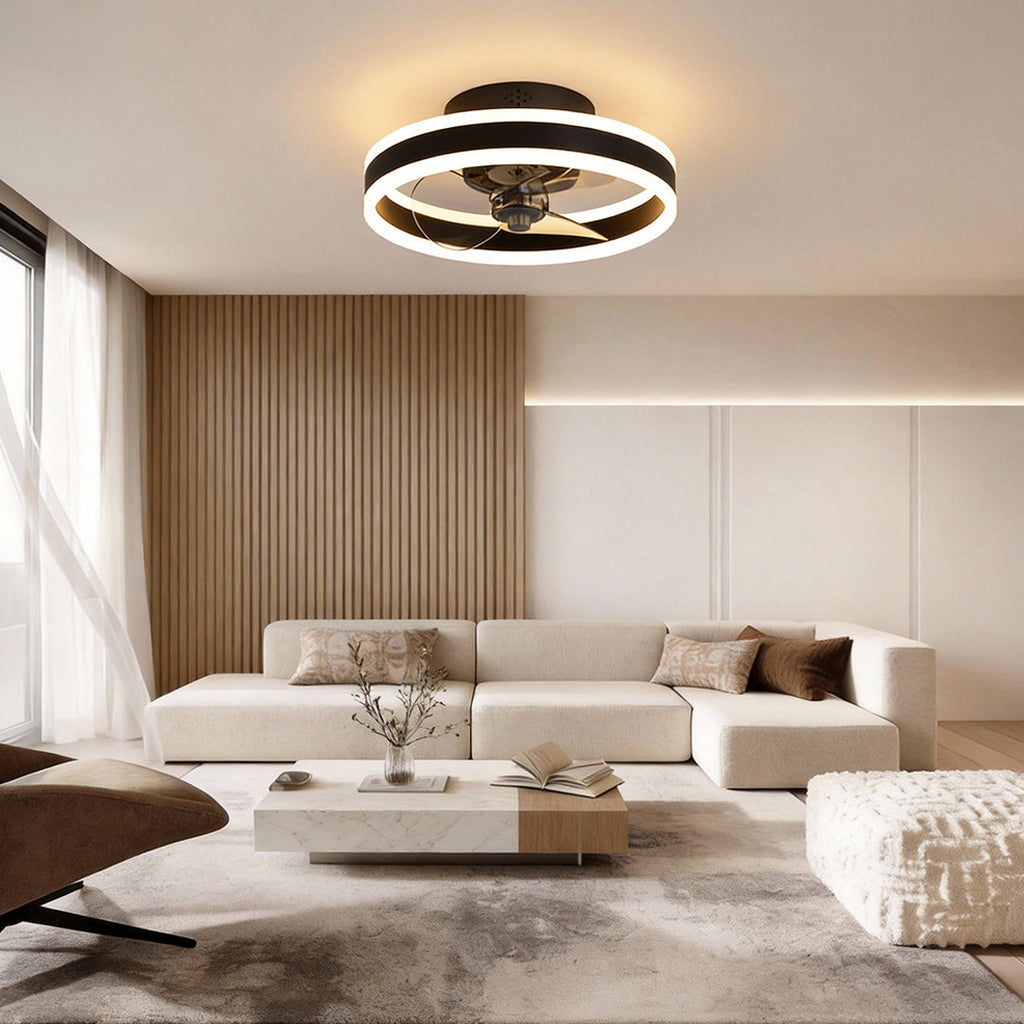 Gold Ceiling Fan with Dimmable LED Light - Modern Design, Energy Efficient, Home Decor