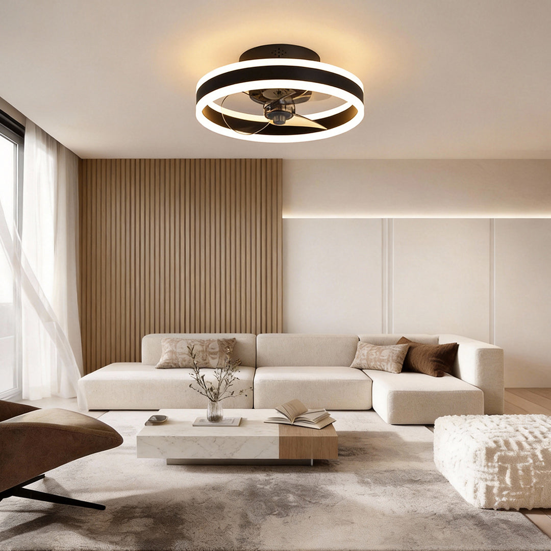 Gold Ceiling Fan with Dimmable LED Light - Modern Design, Energy Efficient, Home Decor