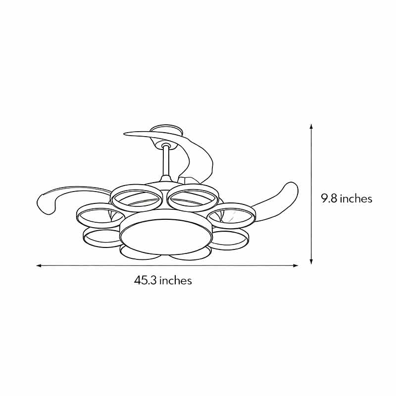 Modern Gold Ceiling Fan with Light - Silent LED Lamp, Energy Efficient, Stylish Home Decor