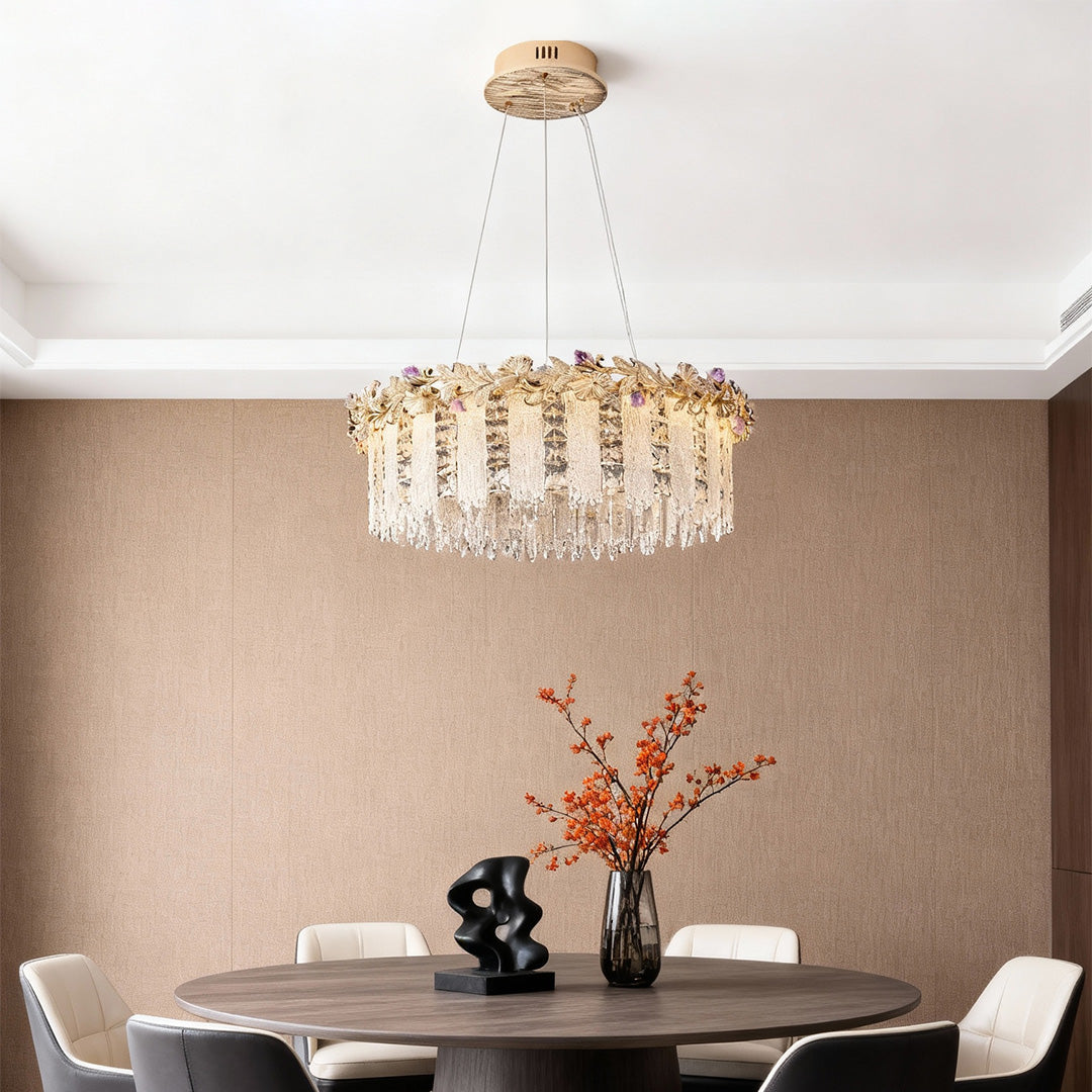 Gold Chandelier Crystal Minimalist Ceiling Light