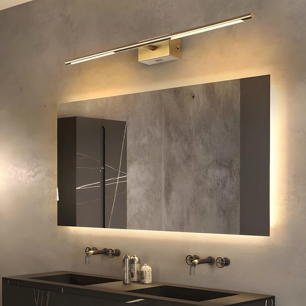 Modern Gold LED Bathroom Vanity Light 23.6" & 39.4" - Stylish Illumination with Warm & White Light, Adjustable Brightness, Brushed Gold Finish, Contemporary Design for Home Decor, Elegant LED Vanity Fixture for Makeup and Grooming, Energy-Efficient Lighti