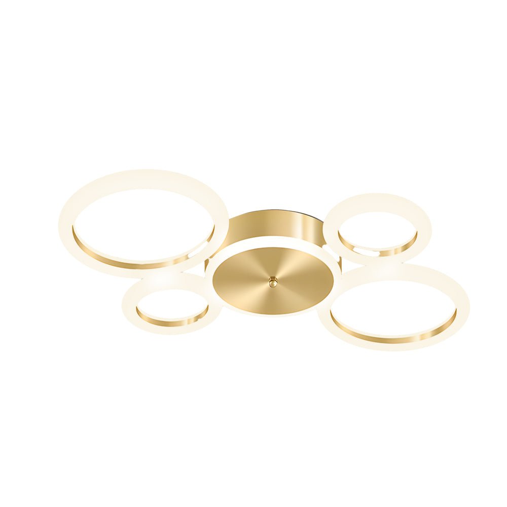 Modern Gold LED Flush Mount Ring Ceiling Light Fixture