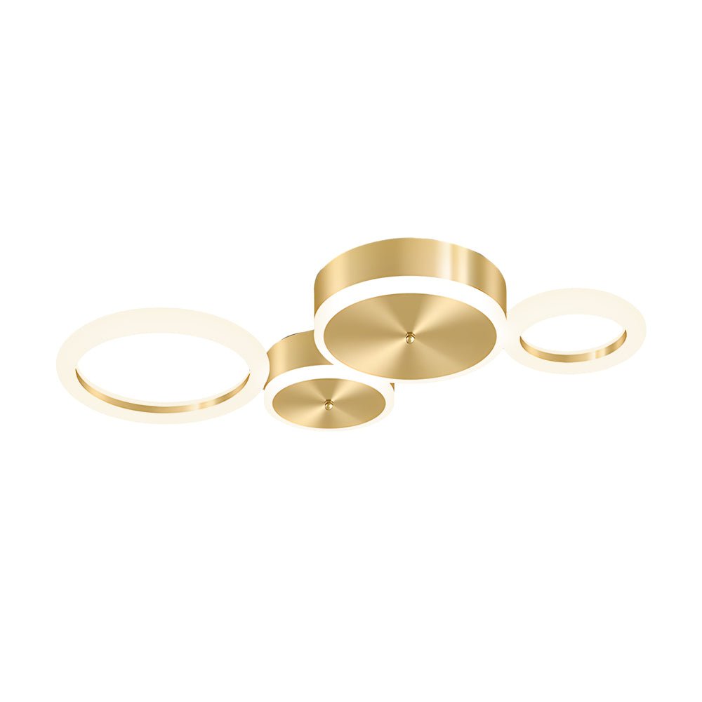 Modern Gold LED Flush Mount Ring Ceiling Light Fixture