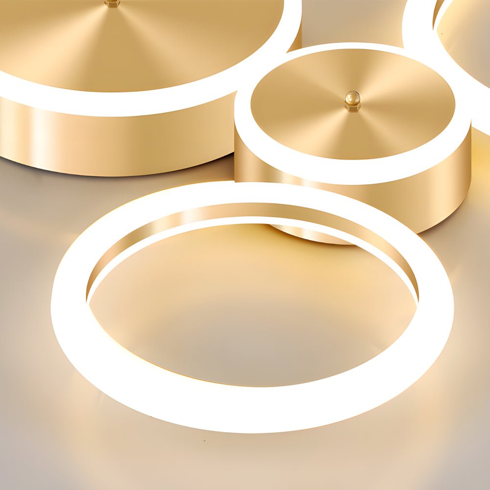 Modern Gold LED Flush Mount Ring Ceiling Light Fixture