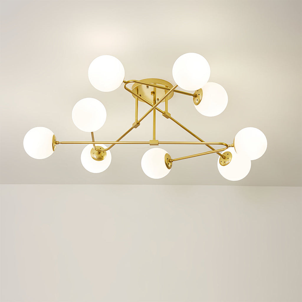 Gold Nordic Semi Flush Mount Magic Bean Ceiling Light