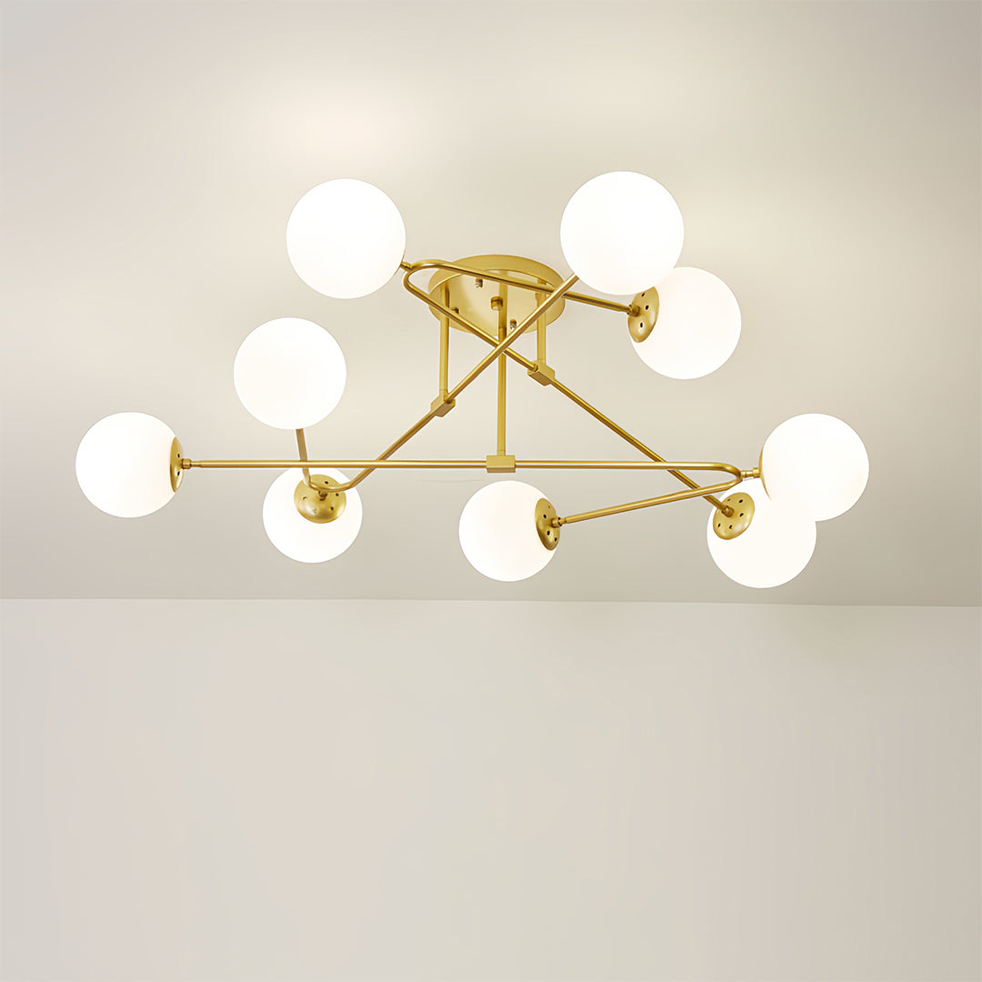 Gold Nordic Semi Flush Mount Magic Bean Ceiling Light