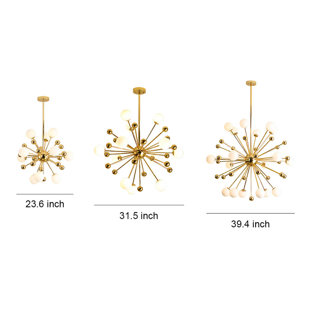 12-Light Sputnik Chandelier - Nordic Gold Iron LED Ceiling Light