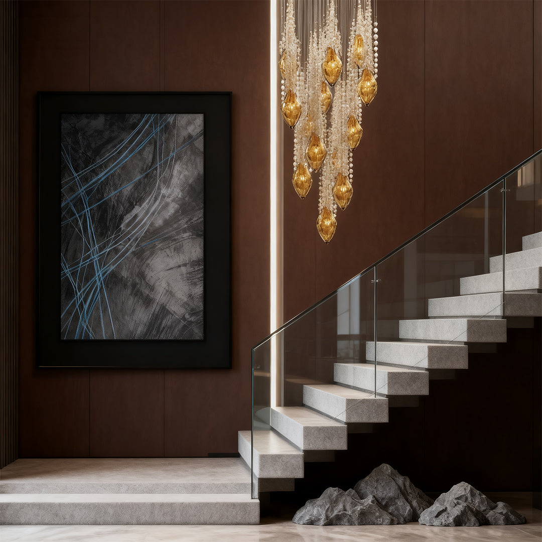 Stairway Crystal Chandelier Light Ceiling Fixture