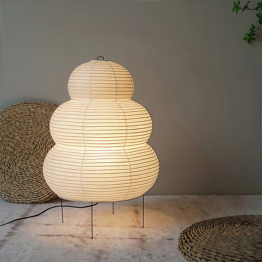 Rice Paper Table Lamp - Minimalist Wabi-Sabi Light Design