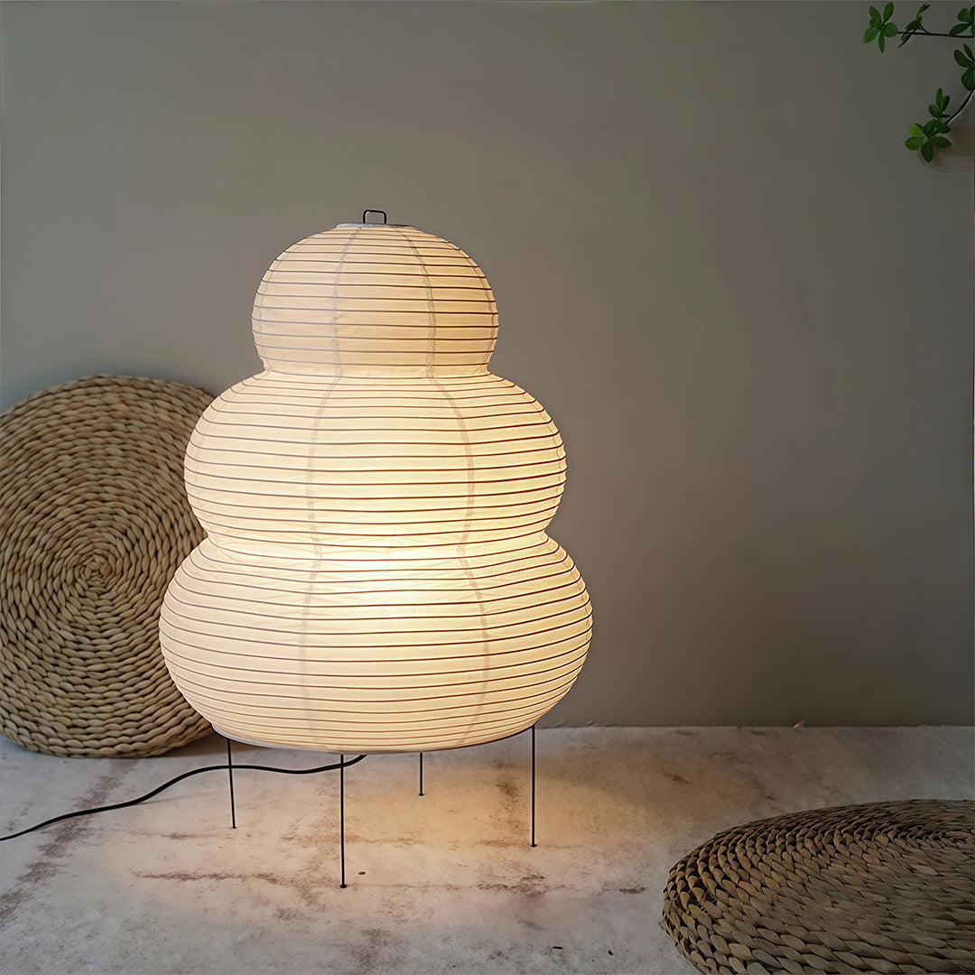 Rice Paper Table Lamp - Minimalist Wabi-Sabi Light Design