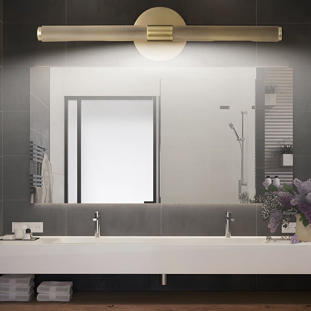 Contemporary Vanity Light Bar - Modern Ribbed LED Bathroom Light, Sleek Design, Energy-Efficient, Wall Mount Fixture, Stylish Lighting for Home Decor, Bright Makeup Lighting, Adjustable Brightness, Durable Metal Construction, Ideal for Vanity Mirror, Eleg