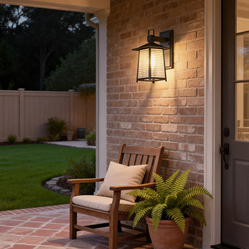 Modern Waterproof Glass Lantern Outdoor Wall Light