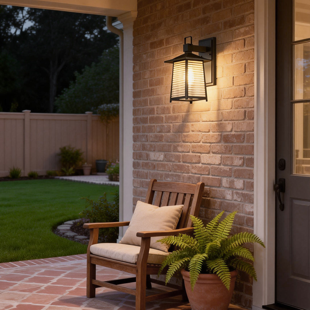 Modern Waterproof Glass Lantern Outdoor Wall Light