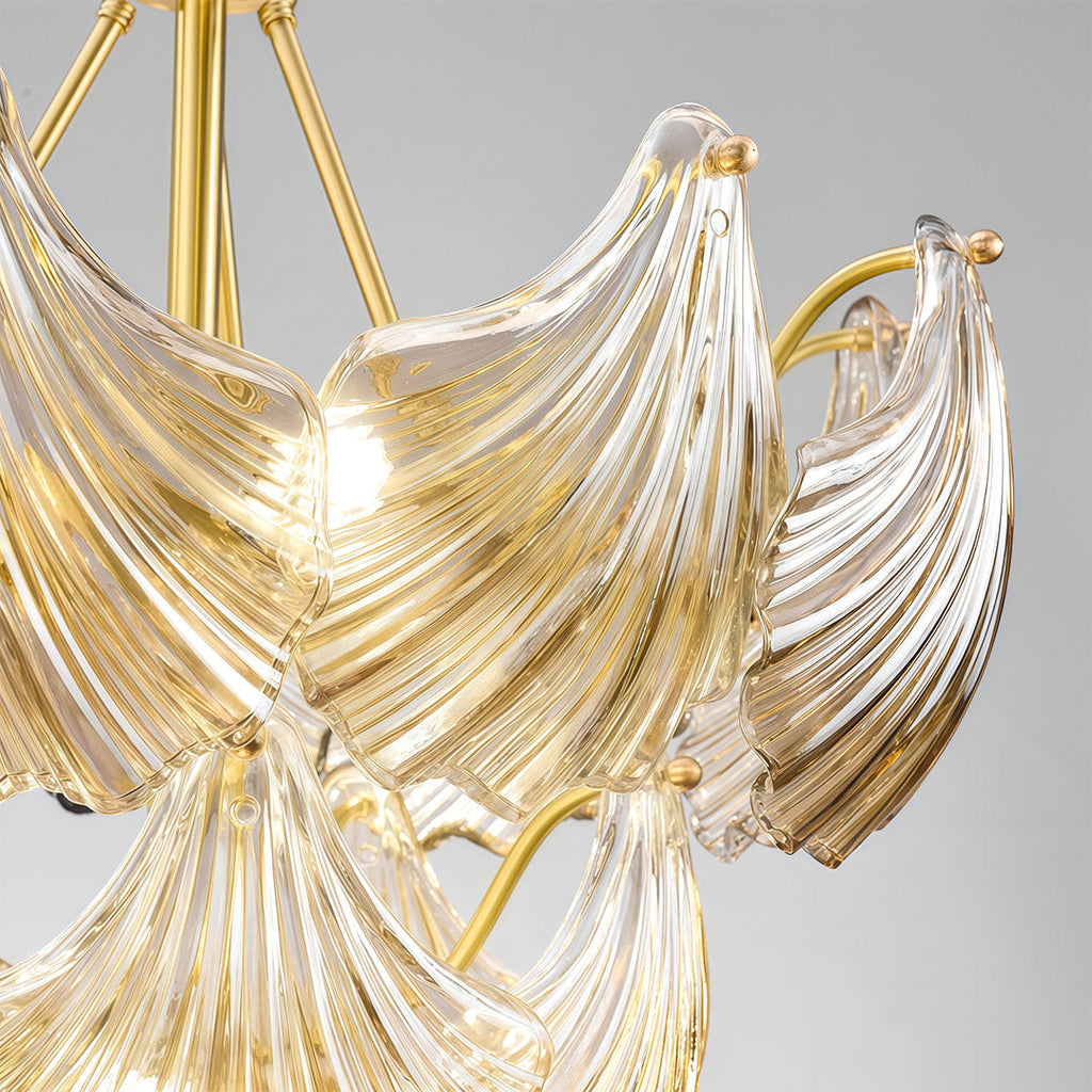 Modern Luxury Copper Glass Chandelier - Elegant Ceiling Light Fixture