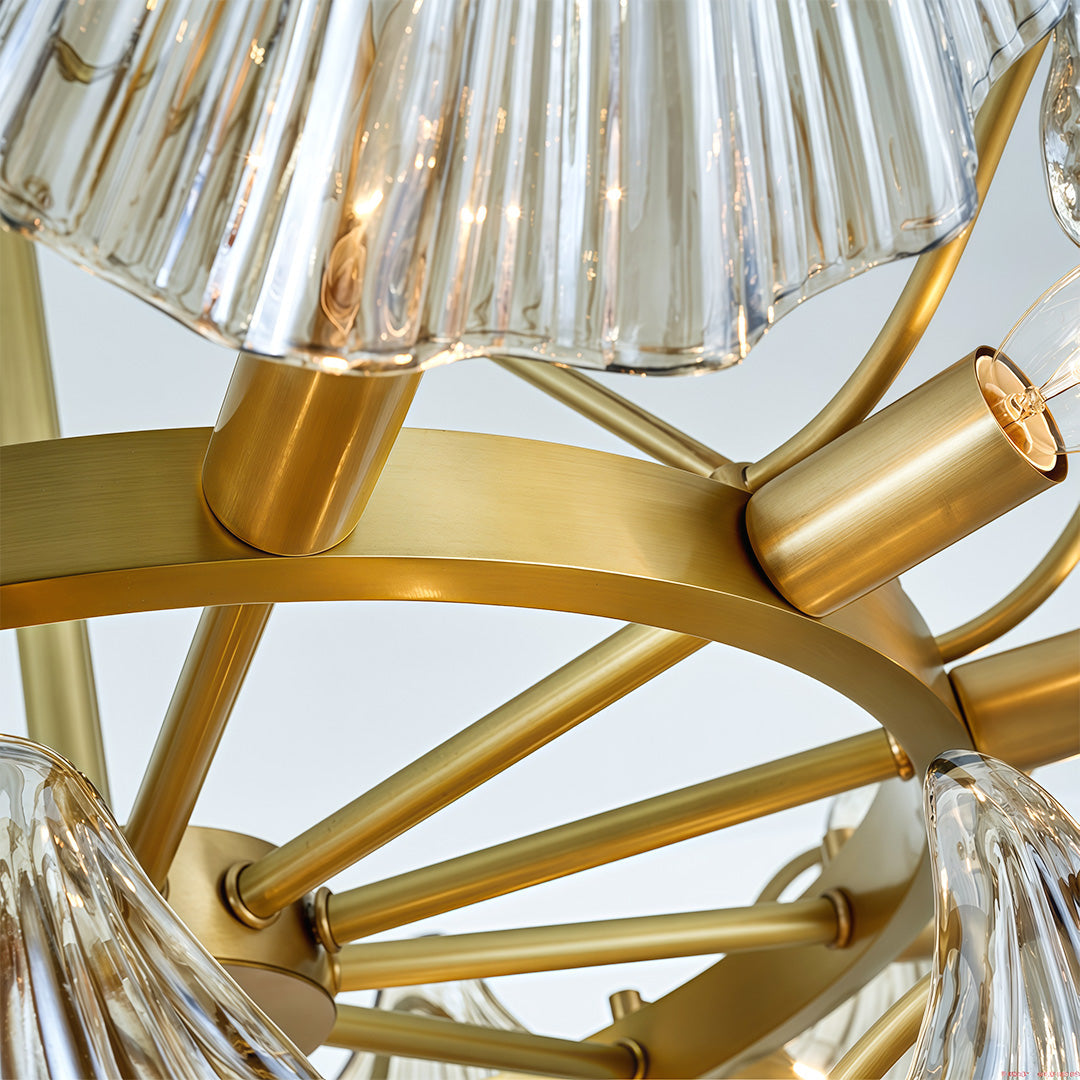 Modern Luxury Copper Glass Chandelier - Elegant Ceiling Light Fixture
