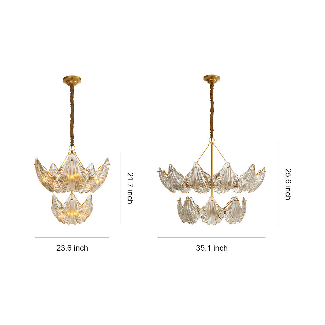 Modern Luxury Copper Glass Chandelier - Elegant Ceiling Light Fixture